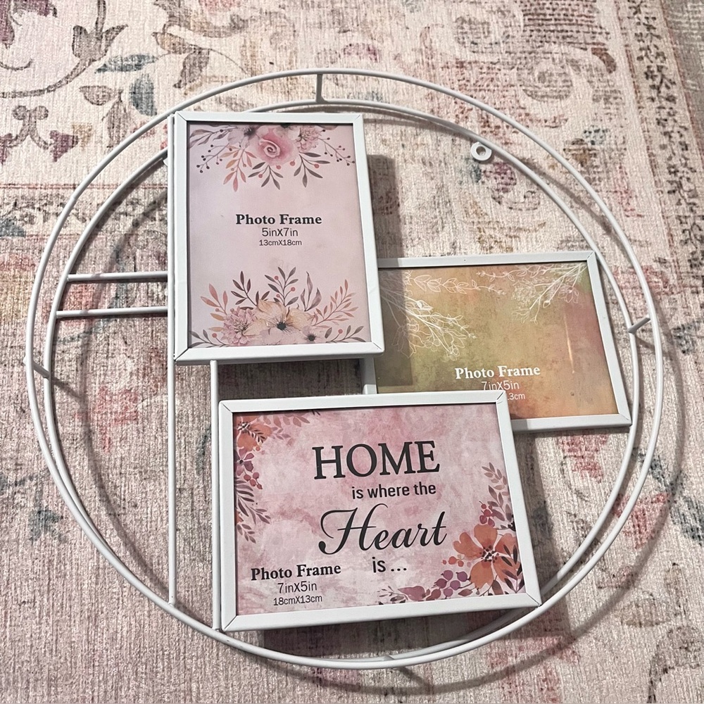 Modern circle white picture wall frame decor